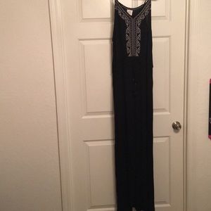 Black Embroidered Maxi Dress